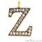 Cubic Zirconia Letter Pendants, Gold Vermeil Pave Charms, Bracelet and Necklace Alphabet Pendants, Real CZ Gems, GemMartUSA (CHWS_M)